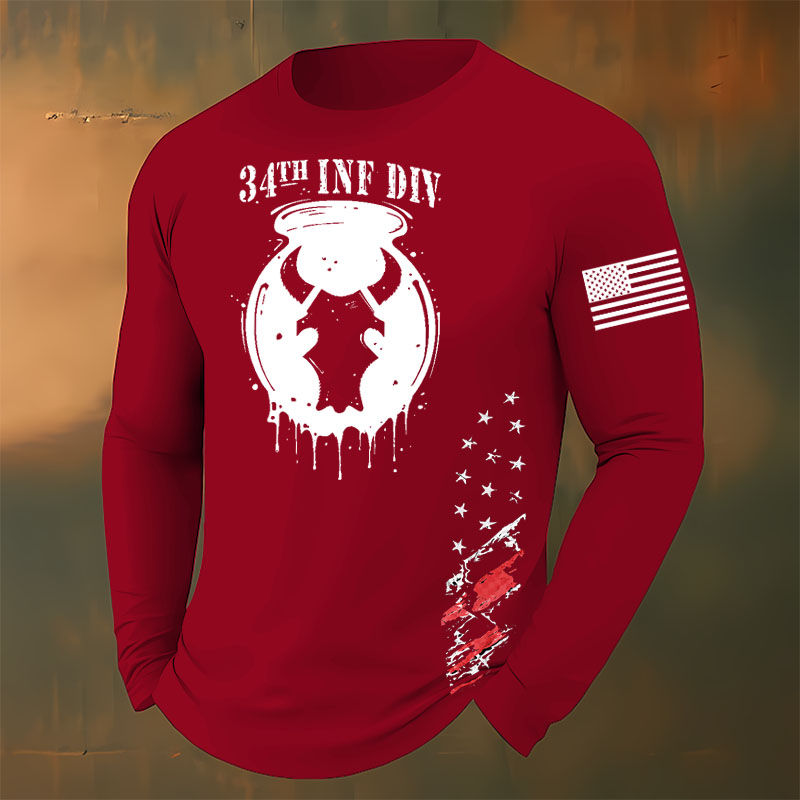 The Red Bull Division Printed Casual Long-Sleeved T-Shirt