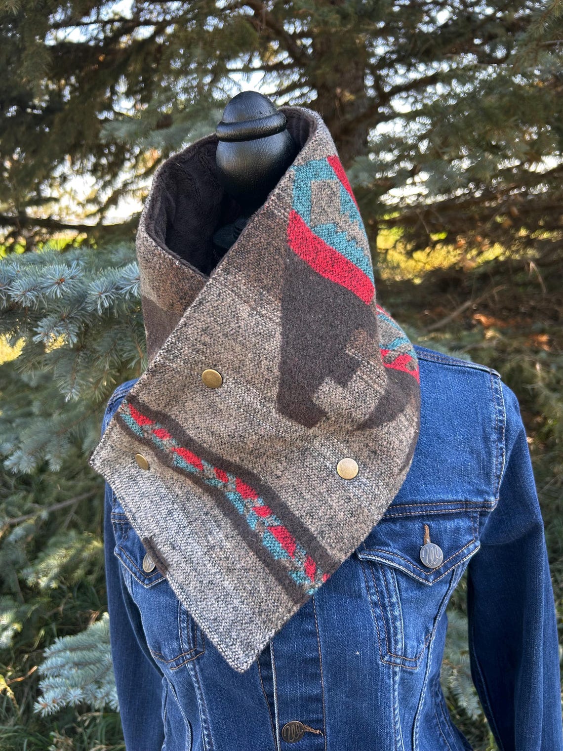 Western Cowboy Aztec Warm Neck Hood