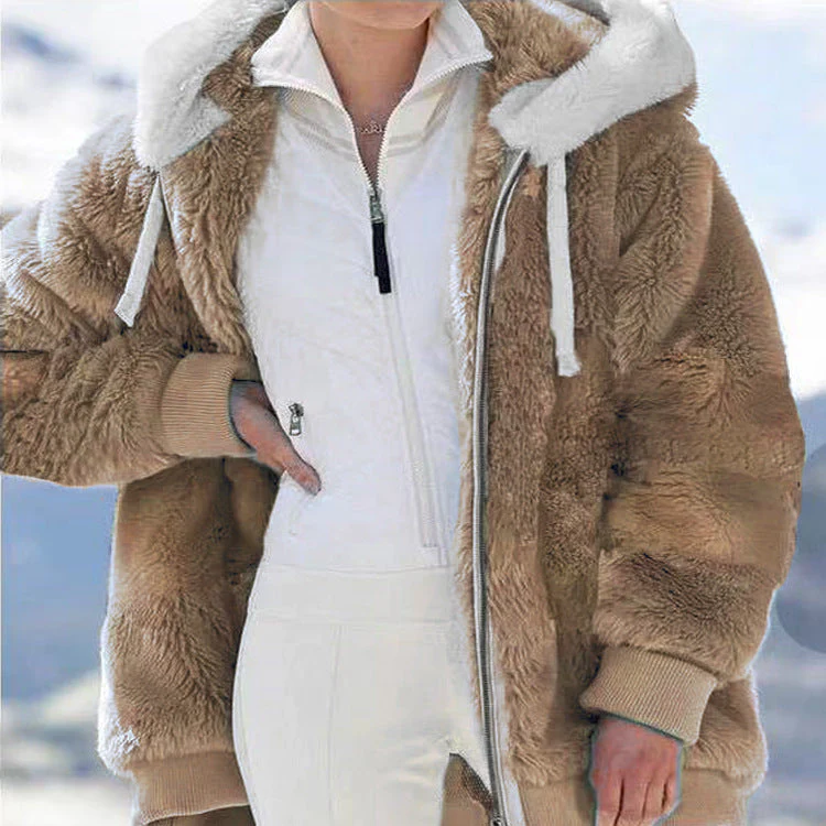 🧥Free shipping ✨ Hooded Fleece Jacket with Shearling Lining - Windproof & Thermal Insulation for Extreme Cold Weather ❄️🛡️