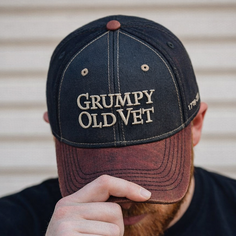 Grumpy Old Vet Printed Casual Hat