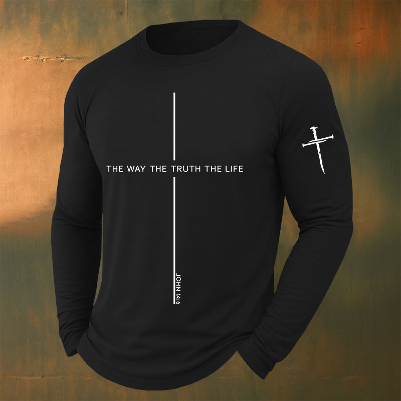 Faith Printed Casual Long-Sleeved T-Shirt