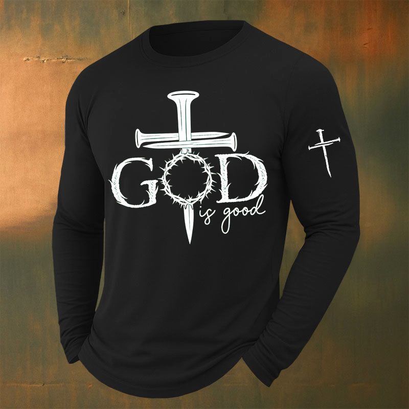 Faith Printed Casual Long-Sleeved T-Shirt