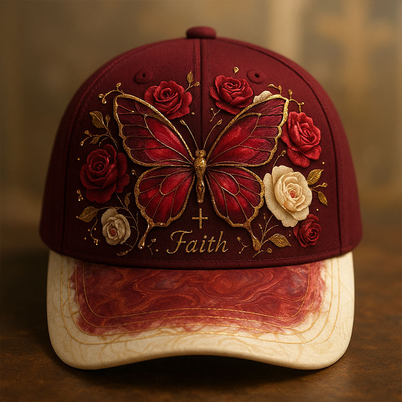 Faith Flowers Vintage Printed Hat