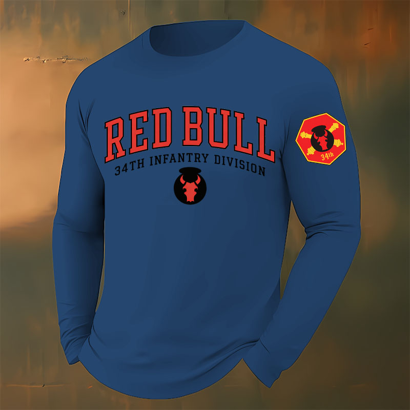 The Red Bull Division Printed Casual Long-Sleeved T-Shirt
