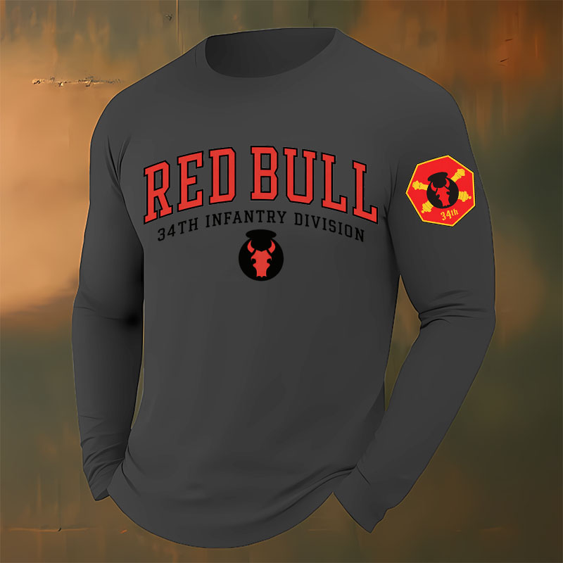 The Red Bull Division Printed Casual Long-Sleeved T-Shirt