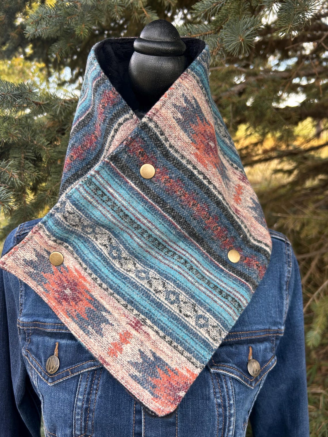 Western Cowboy Aztec Warm Neck Hood