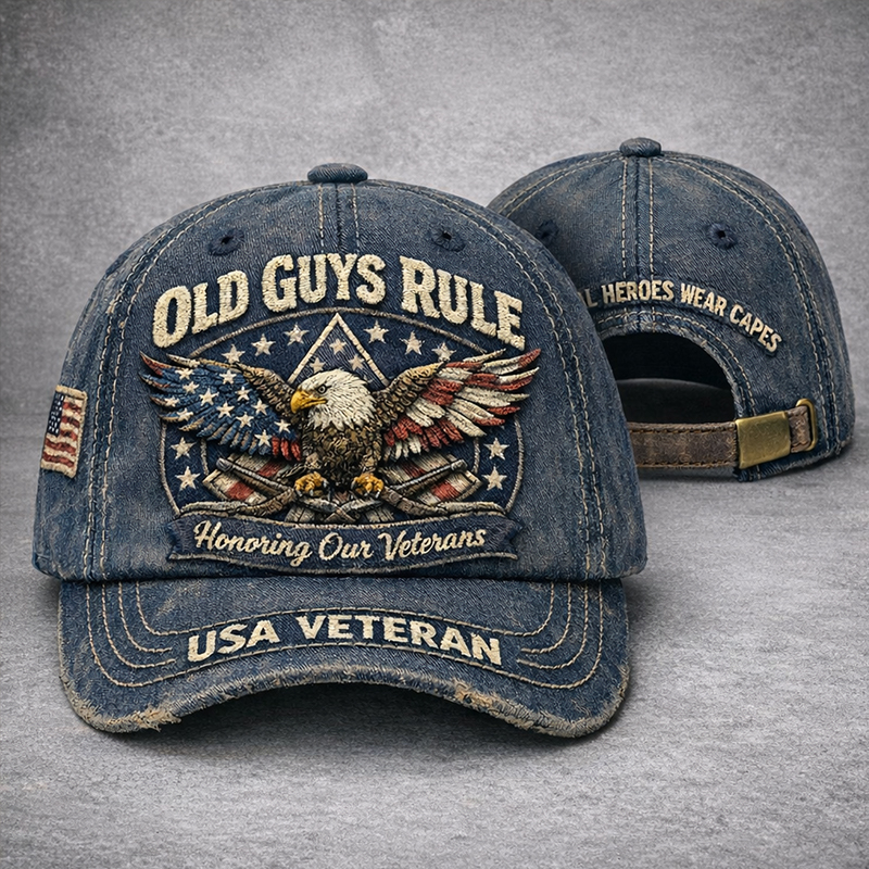 Old Guys Rule Vintage Art Print Cap