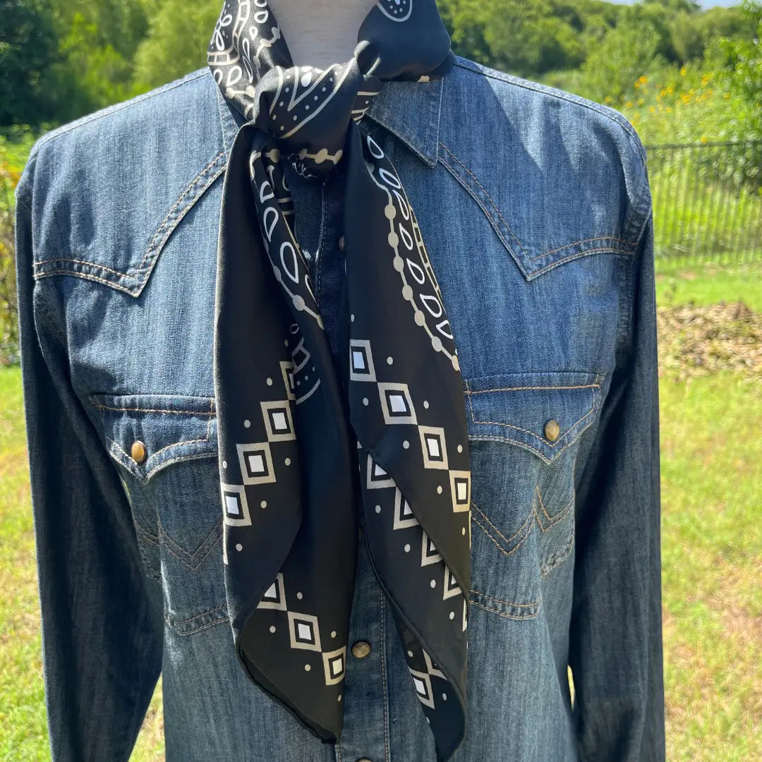 Paisley Wild Rags (Flint) | Black Silk Scarf