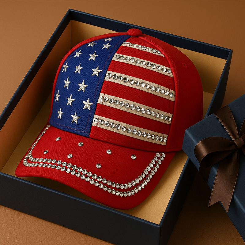 US 250th Anniversary Rhinestone Printed Casual Hat