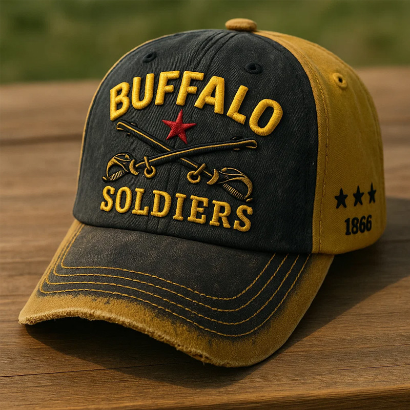 Retro Buffalo Cavalry Print Casual Hat