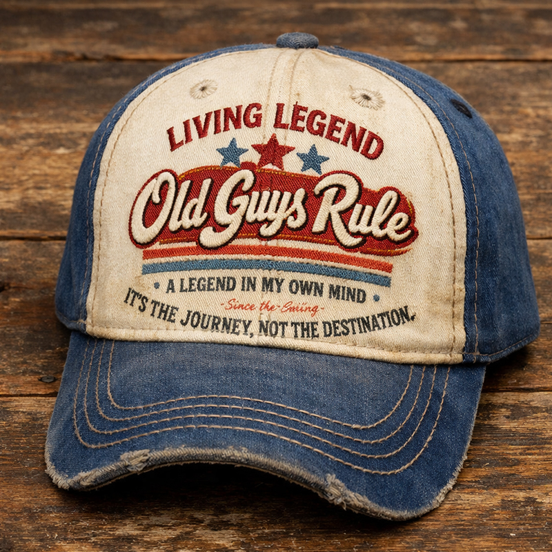 Old Guys Rule Vintage Art Print Cap