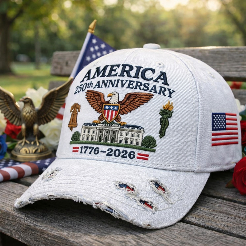 US Retro 250th Anniversary Print Casual Hat