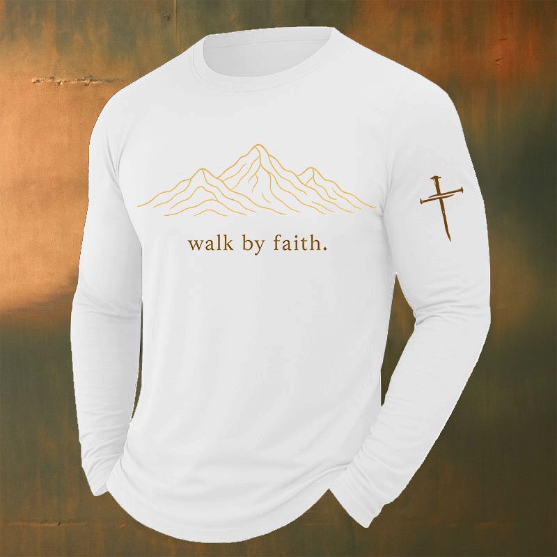 Faith Printed Casual Long-Sleeved T-Shirt