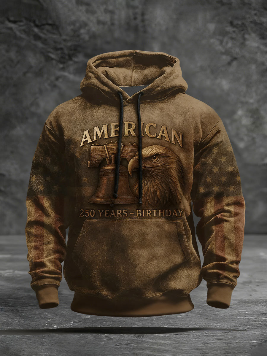 Men's America 250 Print Casual Hoodie