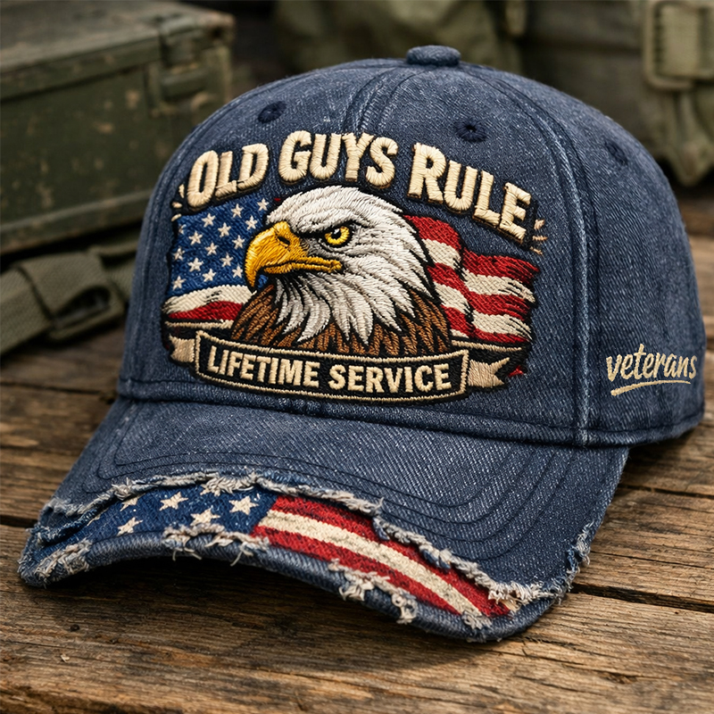 Retro Veteran Art Print Casual Hat