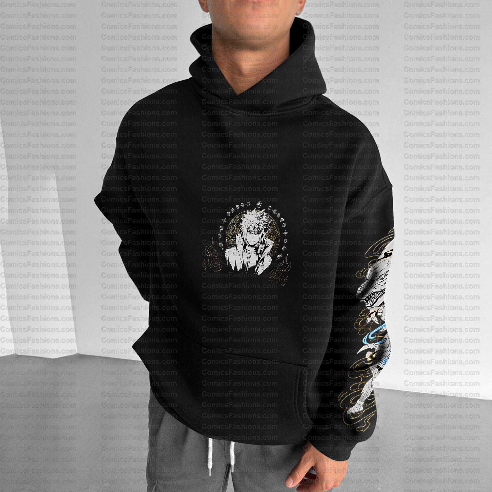 Plus Velvet Unisex Anime Graphic Streetwear Vintage Hoodie