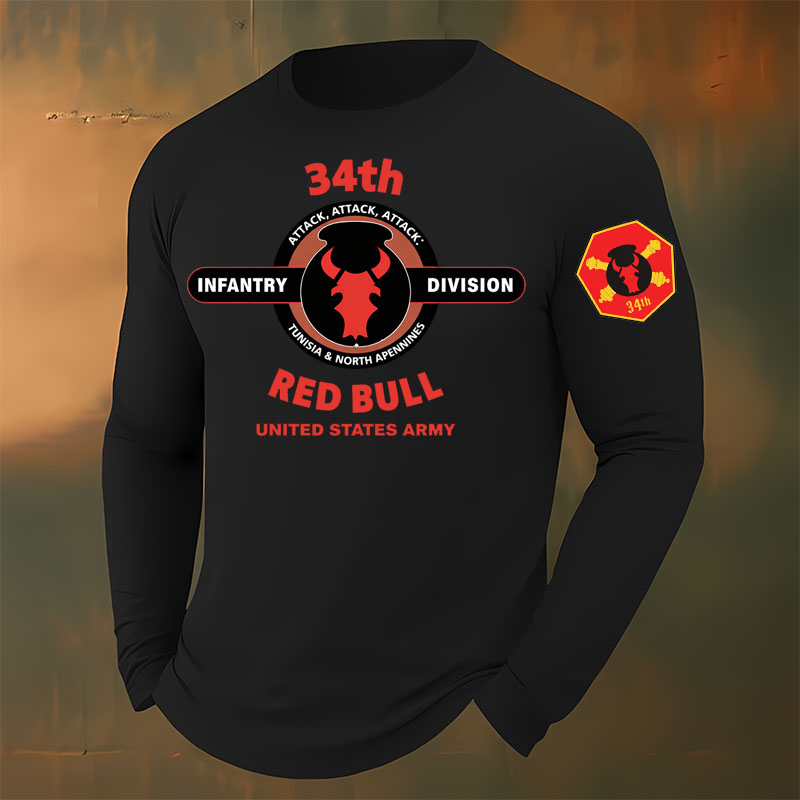 The Red Bull Division Printed Casual Long-Sleeved T-Shirt