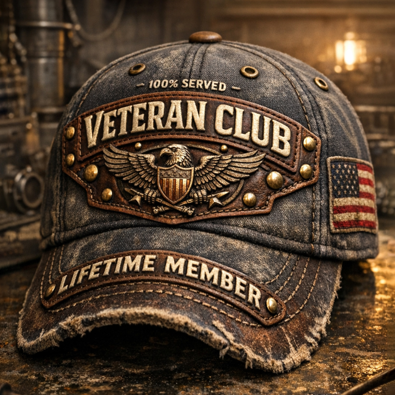 Veteran Club Retro Print Casual Hat