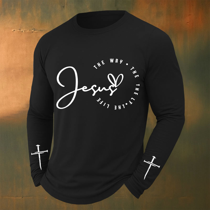 Faith Printed Casual Long-Sleeved T-Shirt