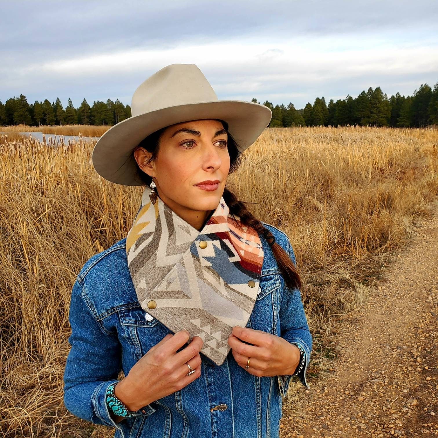 Wool Cowl Scarf - White Sands