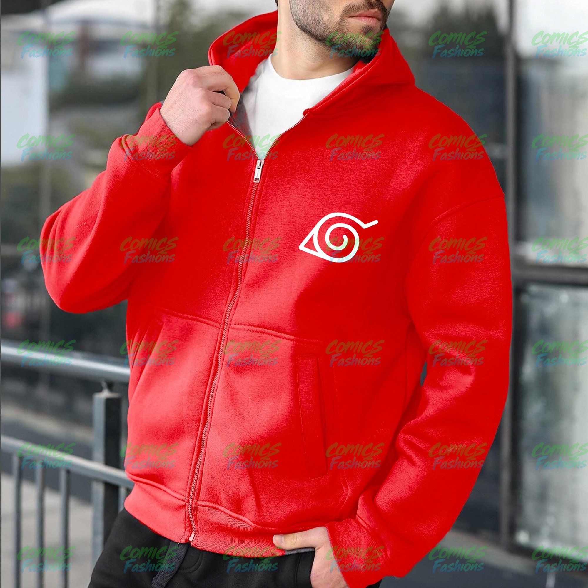 Unisex Graphic Streetwear Vintage Zipper Cardigan Plush Hoodie