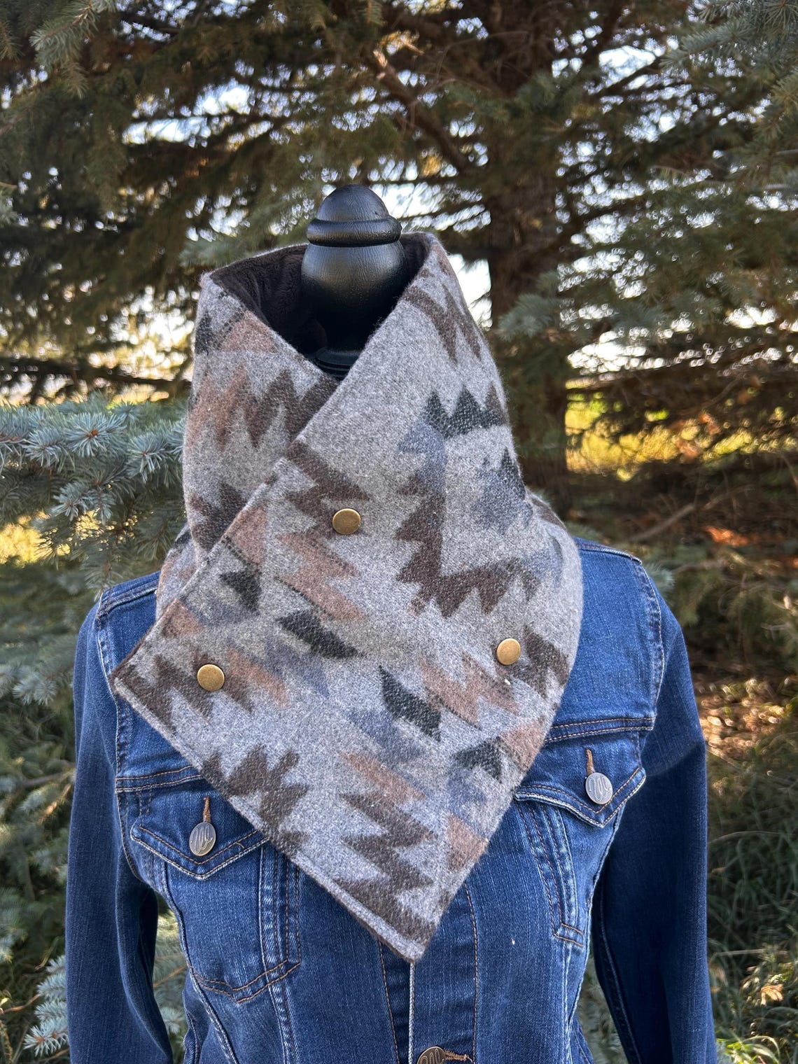 Western Cowboy Aztec Warm Neck Hood