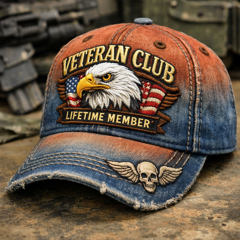 Veteran Club Retro Print Casual Hat