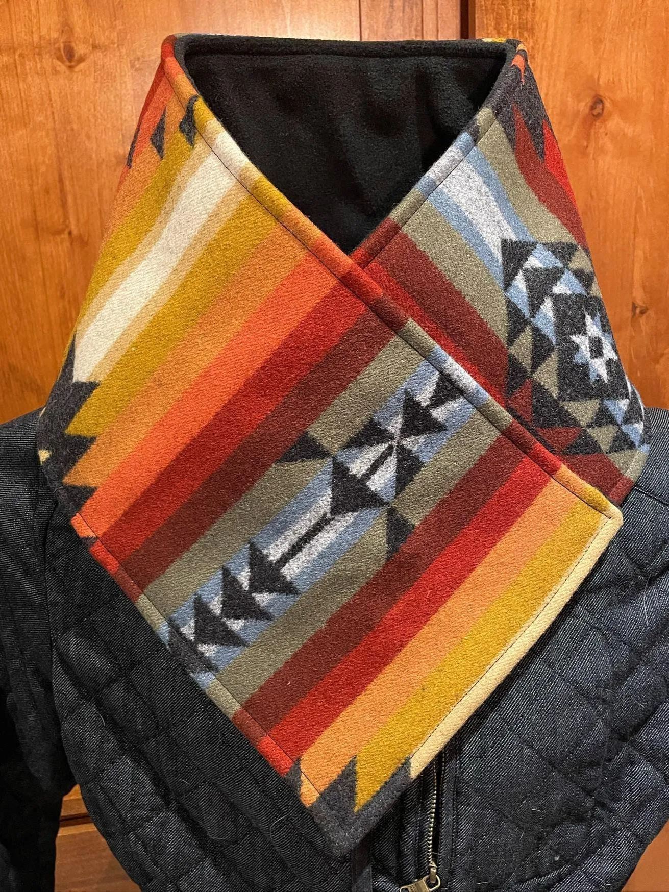 Western Cowboy Yellow Aztec Warm Neck Hood