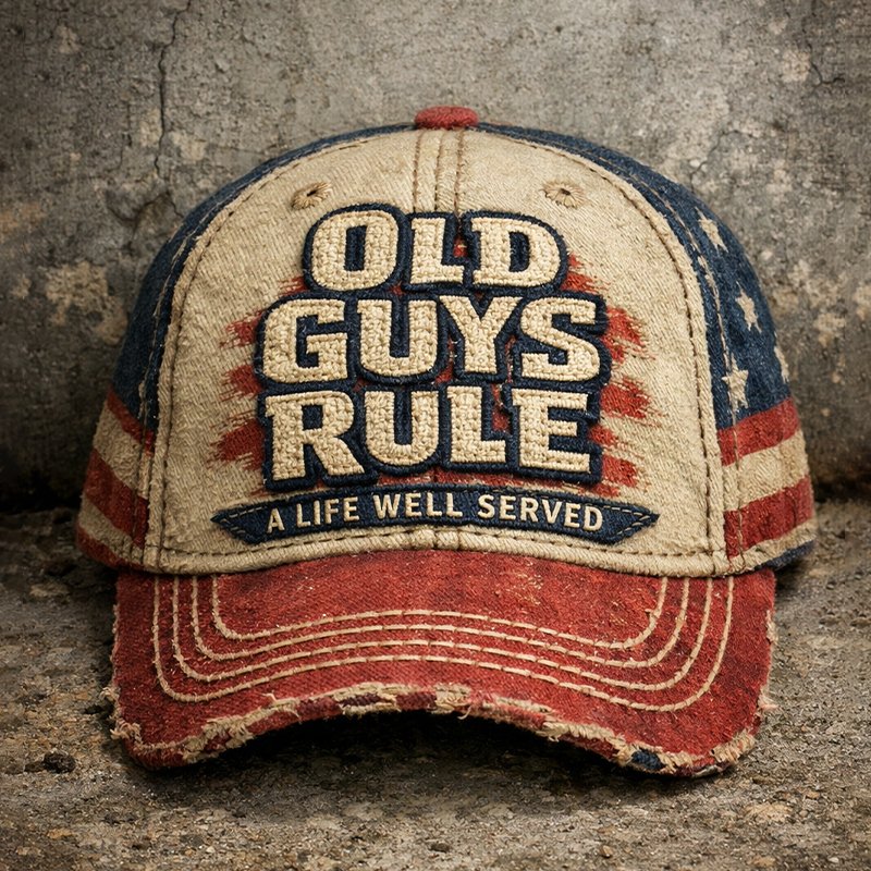 Old Guys Rule Vintage Art Print Cap