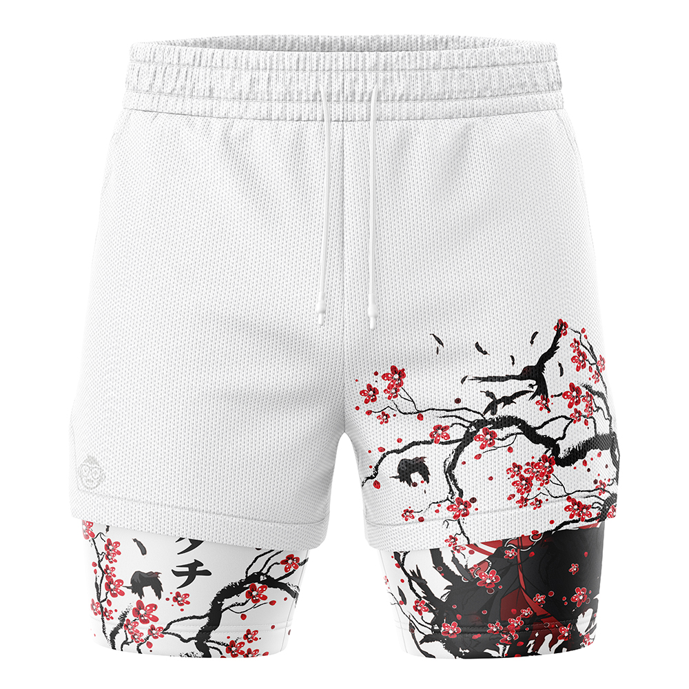 Itachi Uchiha V3 Cherry Blossom Shippuden 2-in-1 Performance Shorts