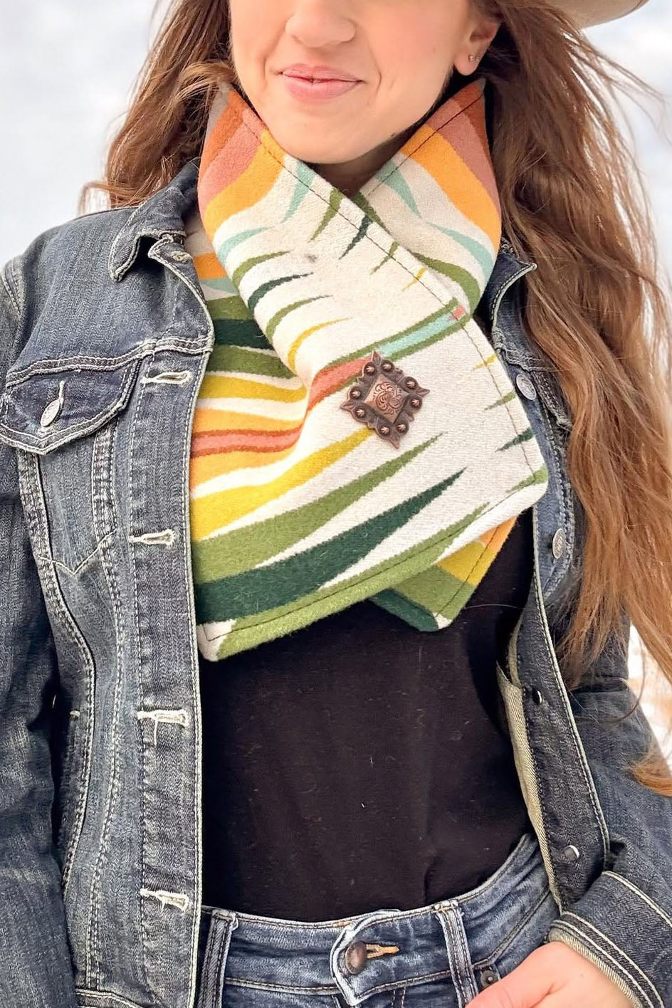 Western Cowboy Warm Neck Hood Scarf