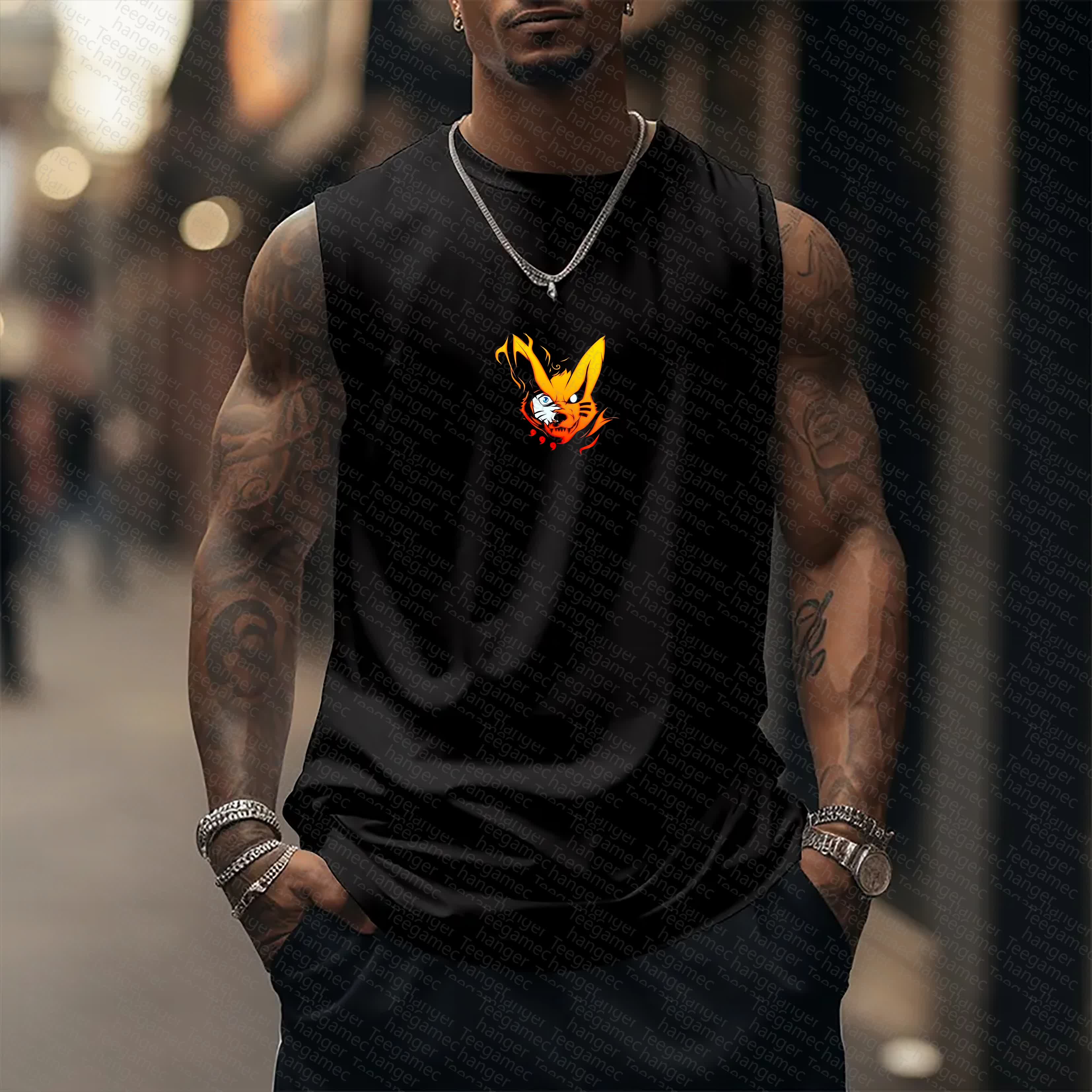 Unisex Casual Anime  Tank Top