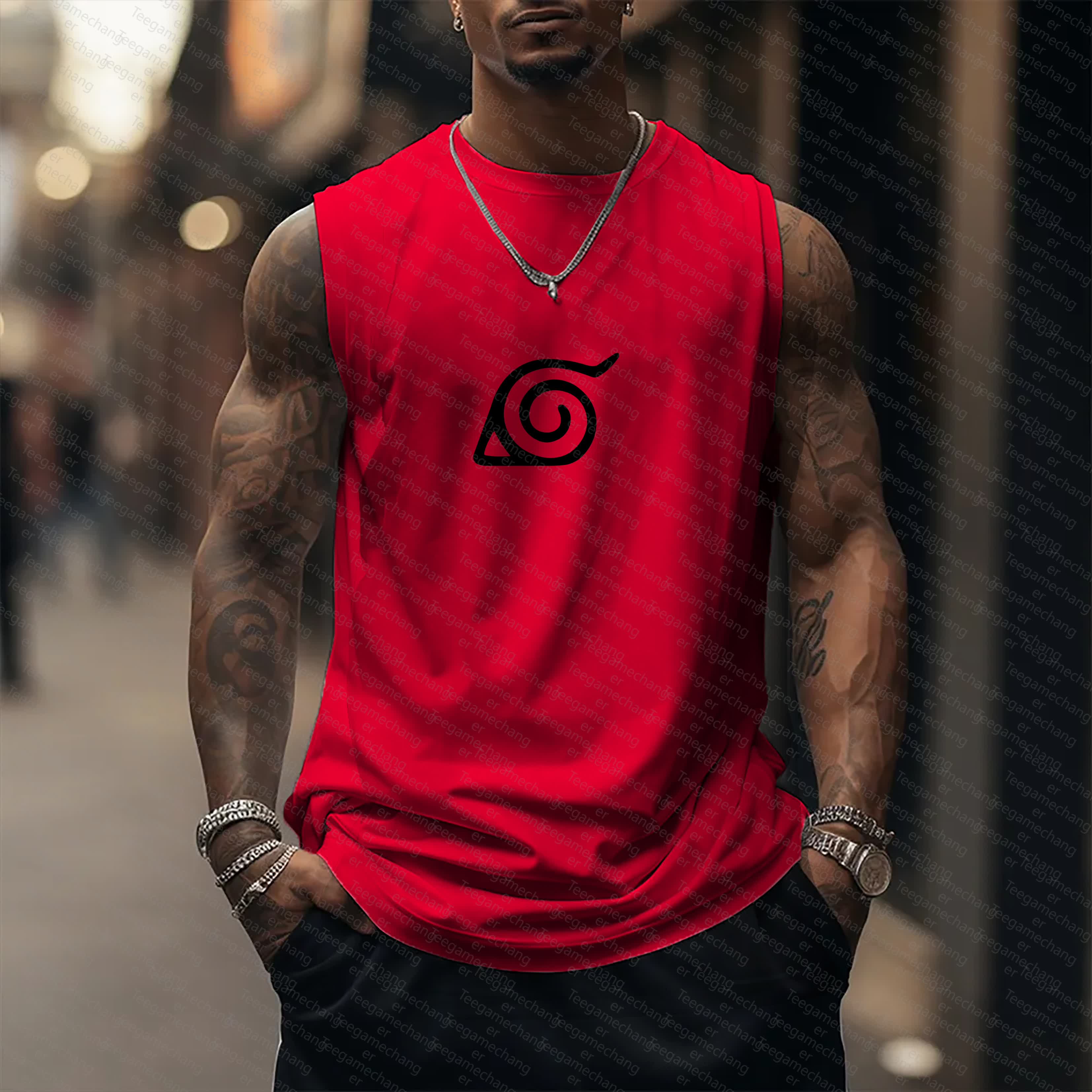 Unisex    Casual Anime  Tank Top