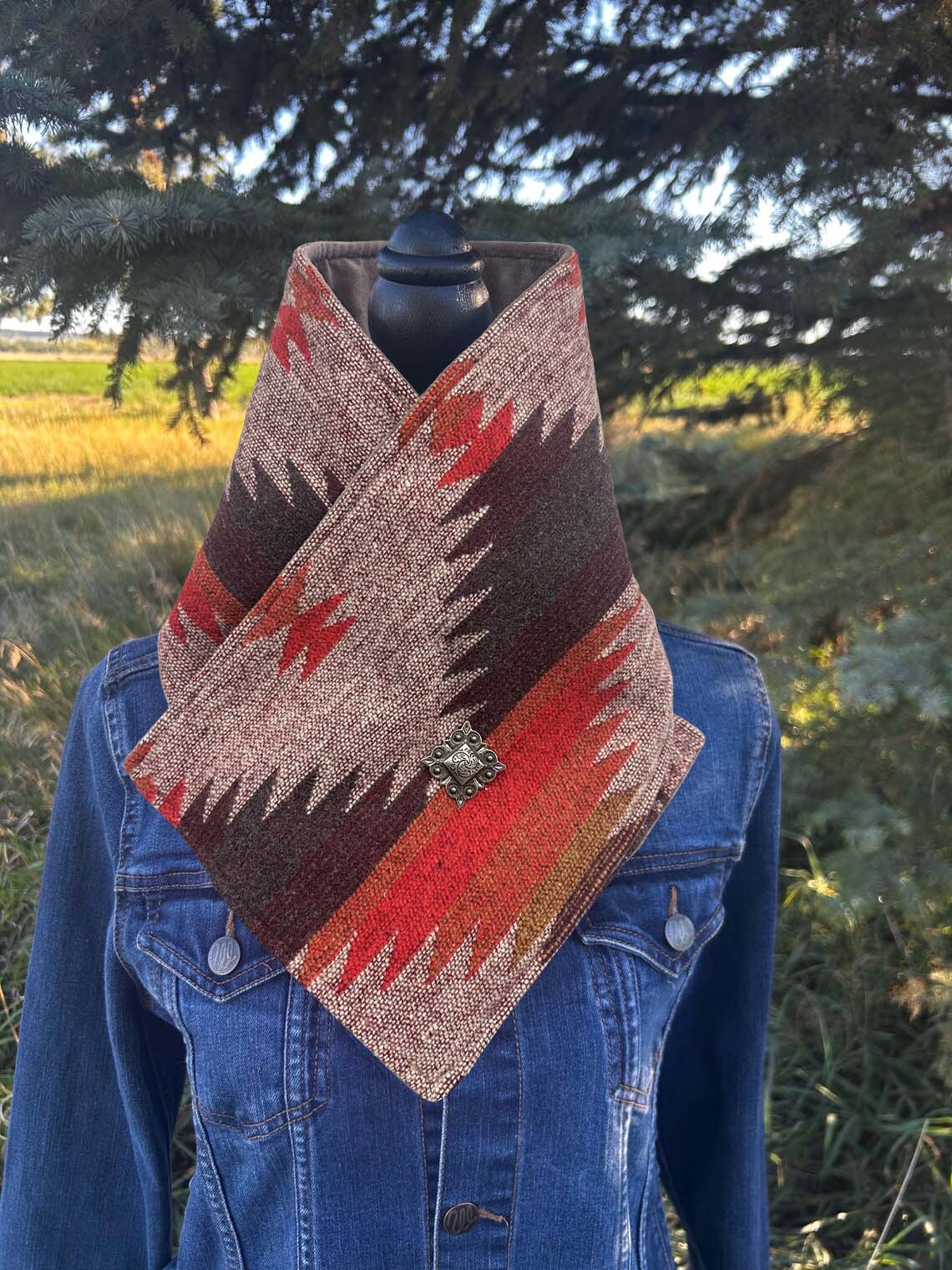 Western Cowboy Aztec Warm Neck Hood