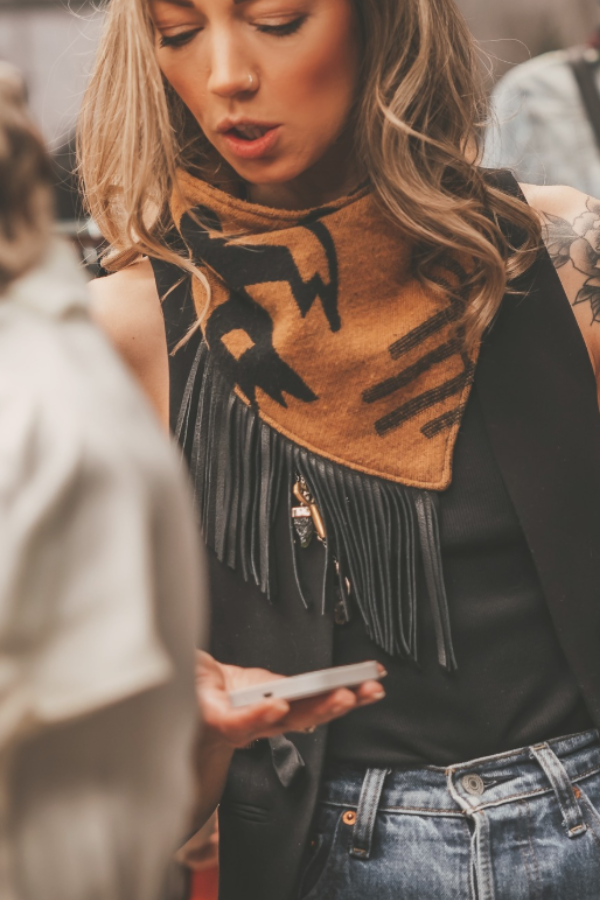 Fringe Bandana - Tan Thunderbird