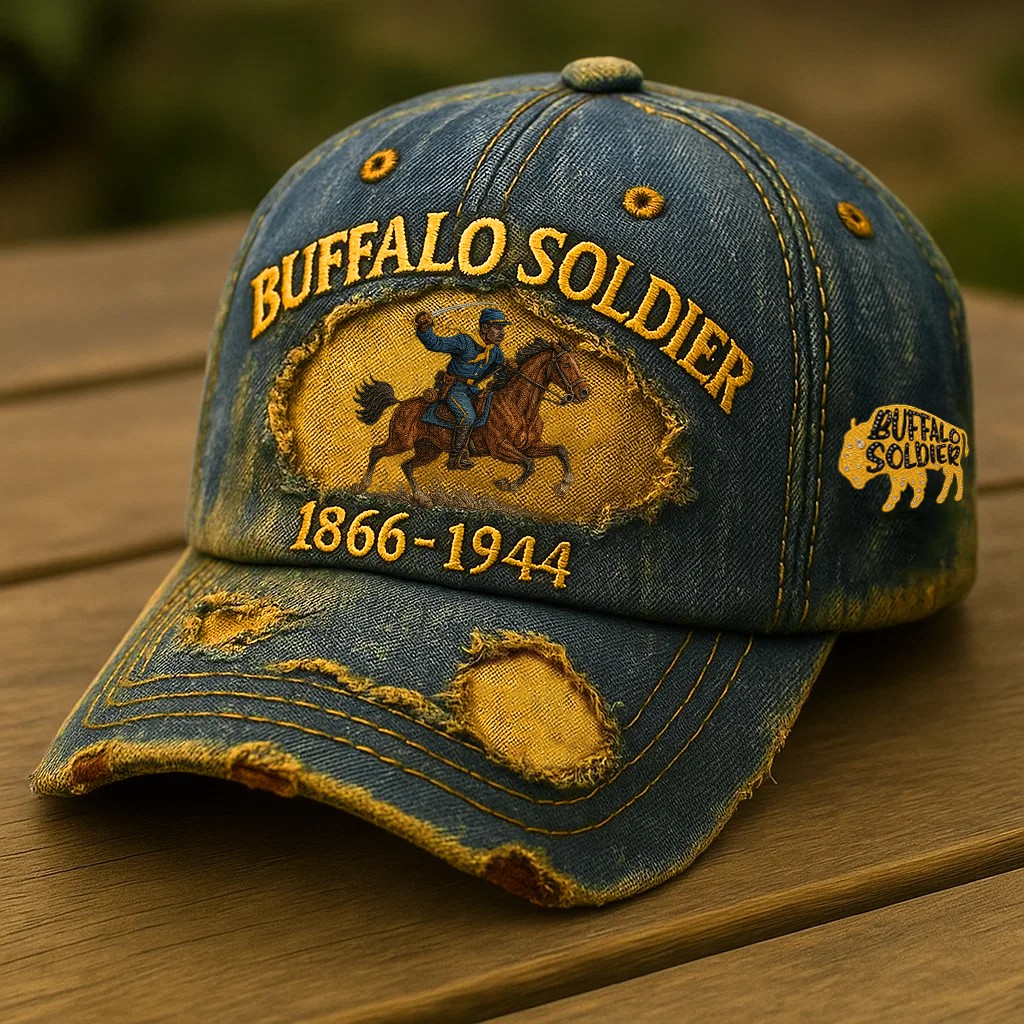 Retro Buffalo Cavalry Print Casual Hat
