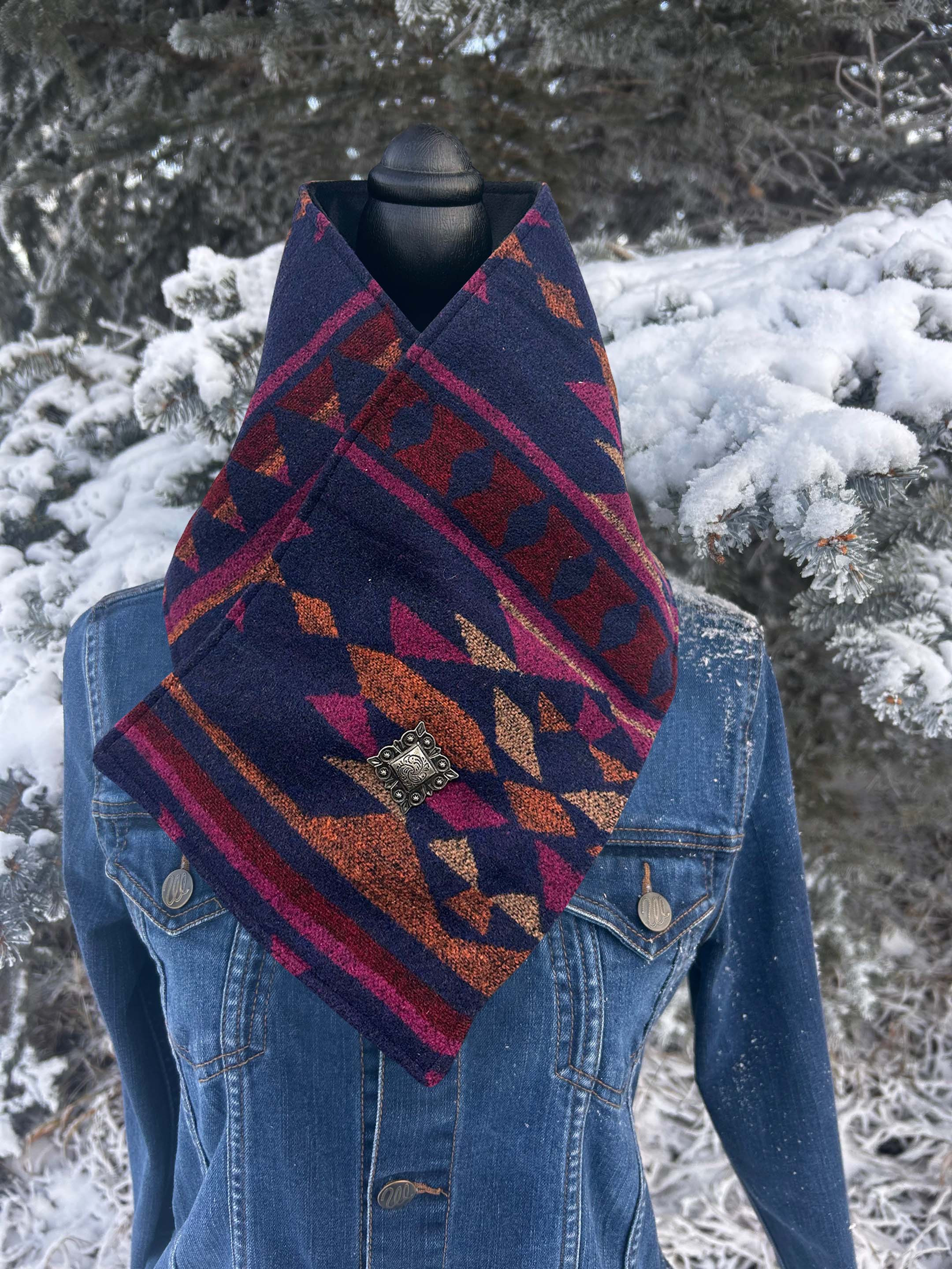 Western Cowboy Aztec Warm Neck Hood