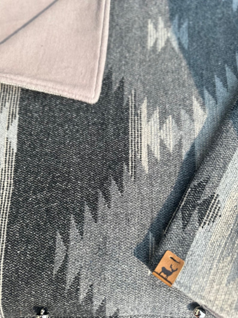 Grey Western Aztec Warm Neck Hood