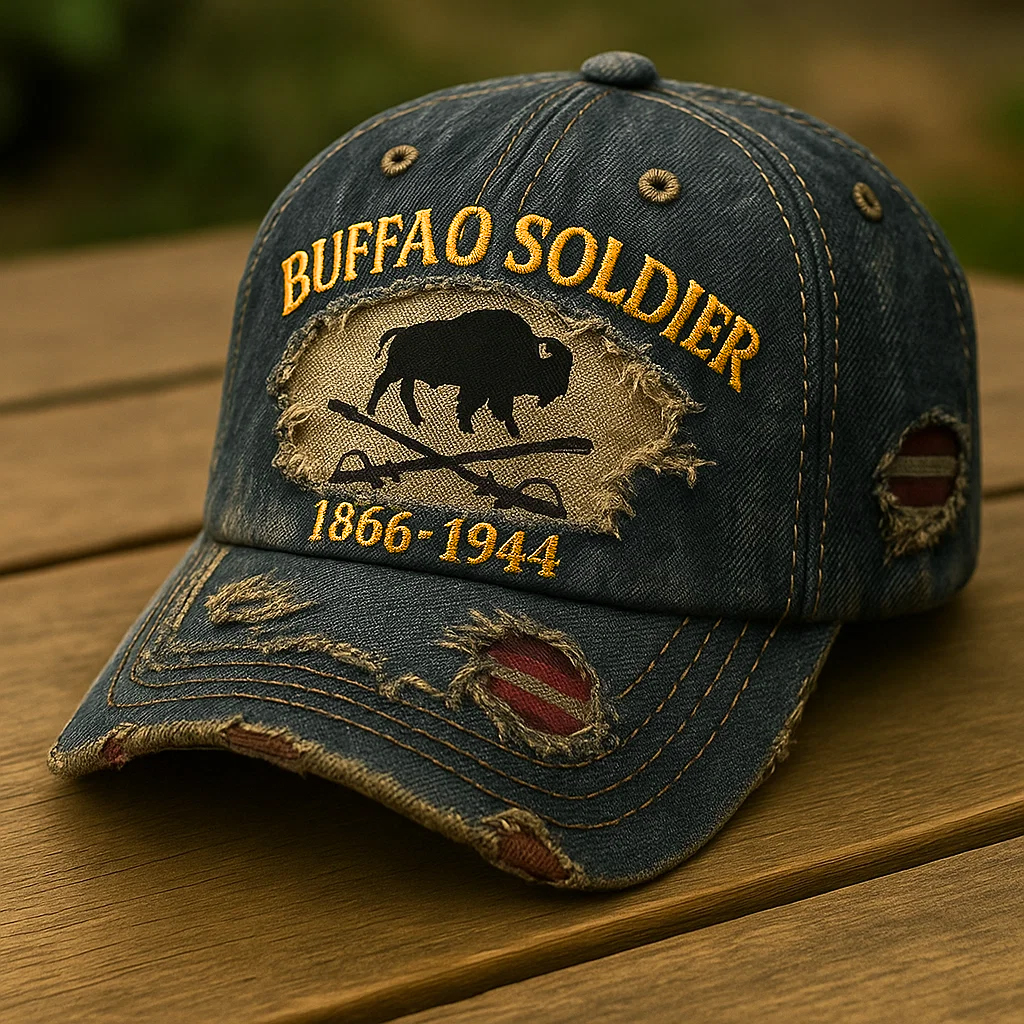 Retro Buffalo Cavalry Print Casual Hat