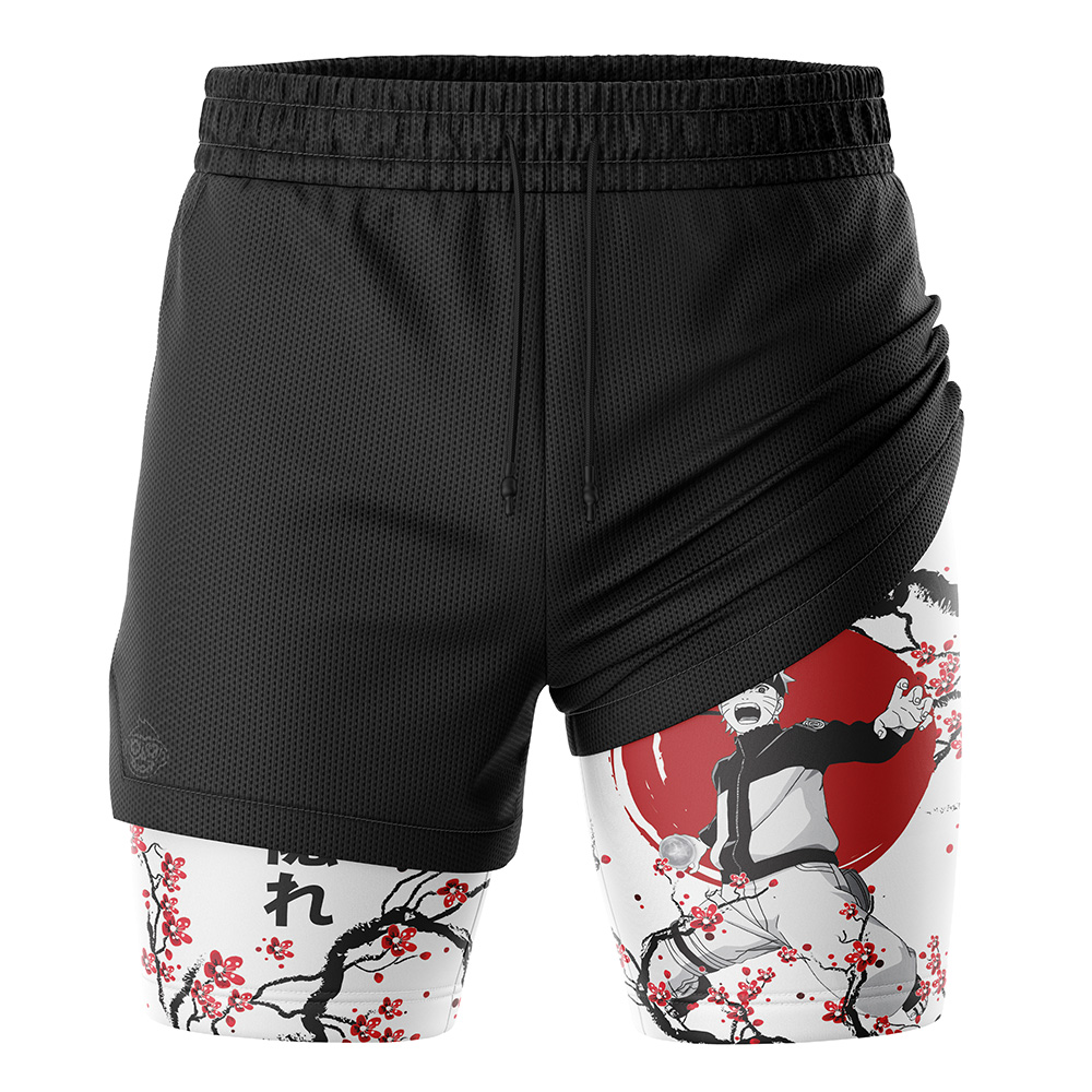 Uzumaki Cherry Blossom Shippuden 2-in-1 Performance Shorts