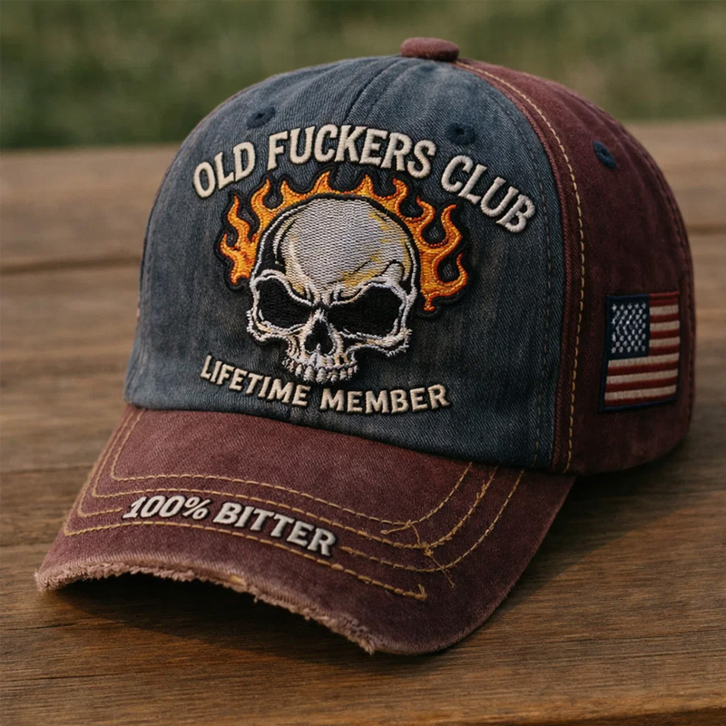 Funny Retro Funny Old Man Club Printed Casual Hat