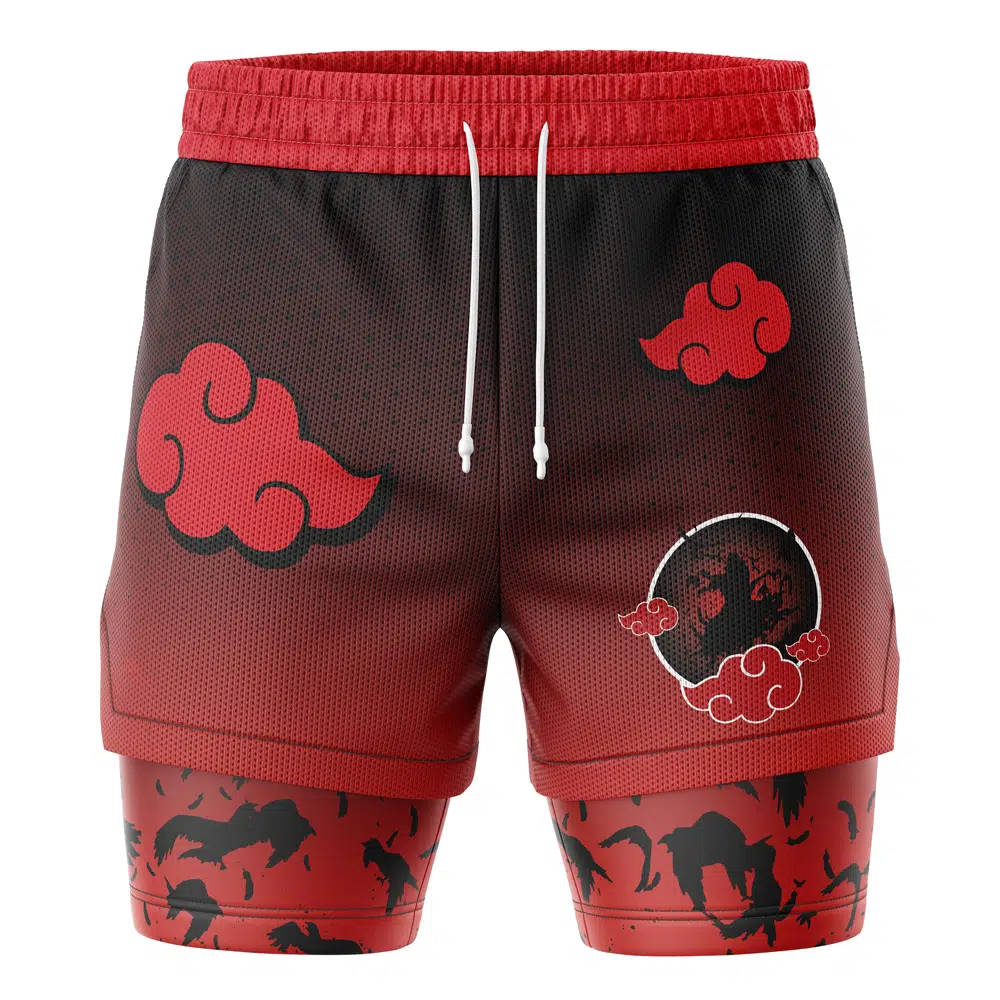 Itachi Akatsuki Shippuden 2-in-1 Performance Shorts