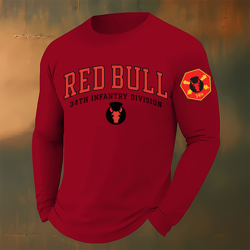The Red Bull Division Printed Casual Long-Sleeved T-Shirt