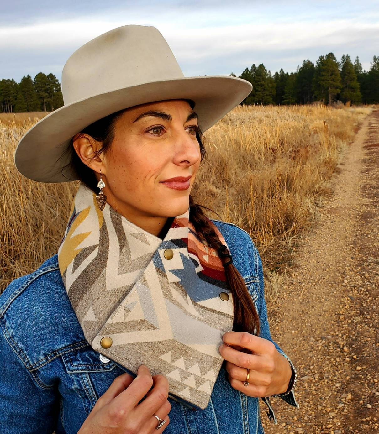 Wool Cowl Scarf - White Sands