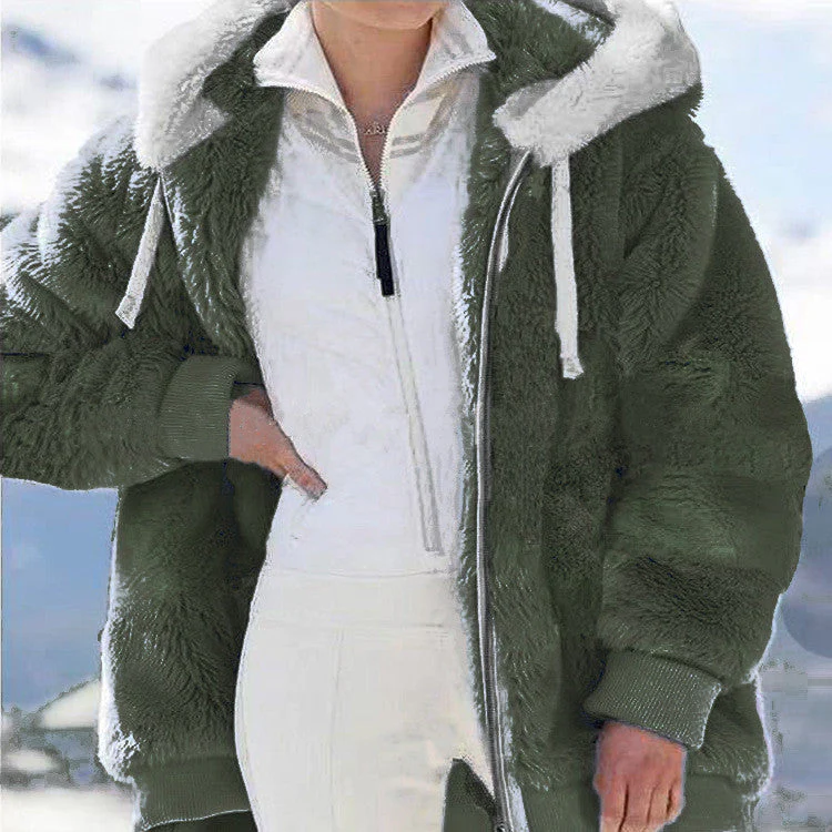 🧥Free shipping ✨ Hooded Fleece Jacket with Shearling Lining - Windproof & Thermal Insulation for Extreme Cold Weather ❄️🛡️