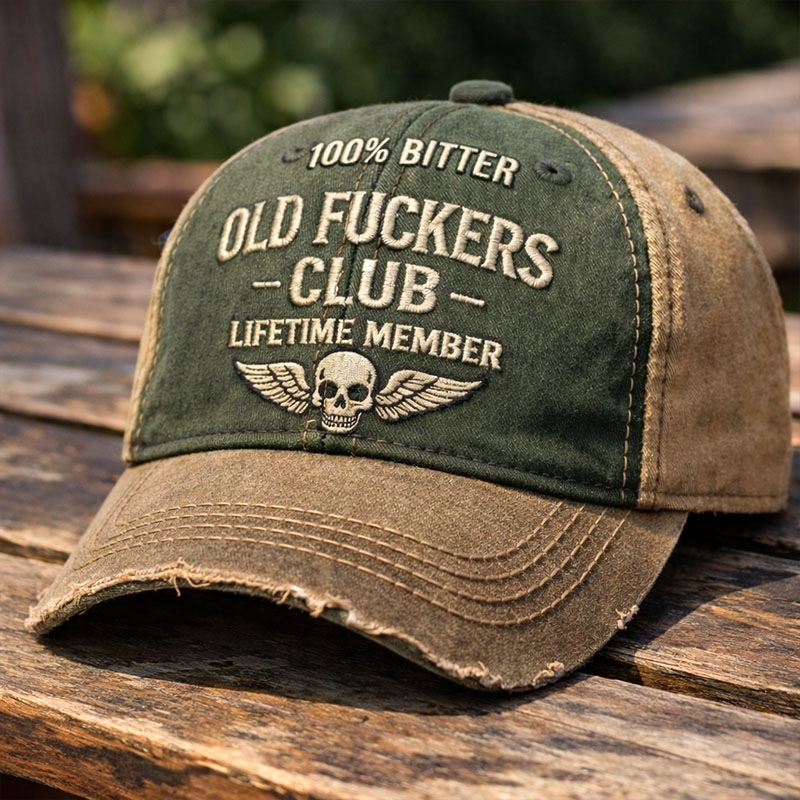 100% Bitter Old Fuckers Club Lifetime Member Vintage Printed Hat
