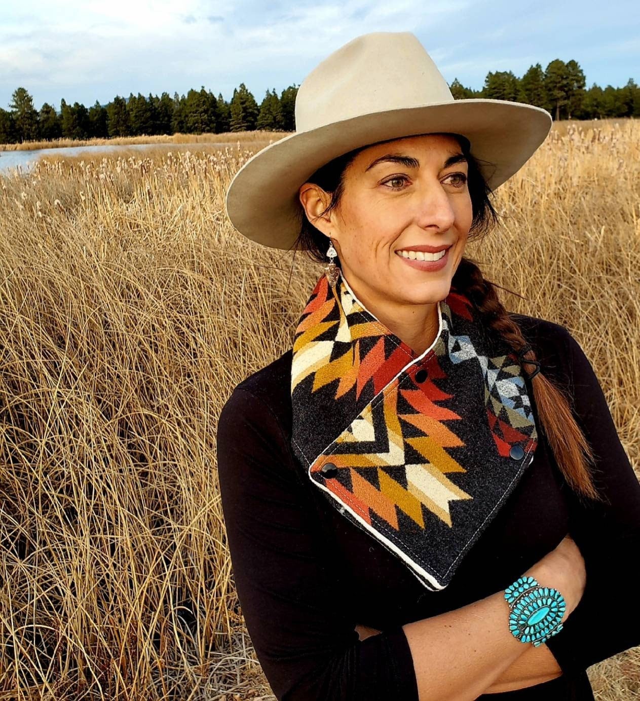 Wool Cowl Scarf - Pueblo Dwelling