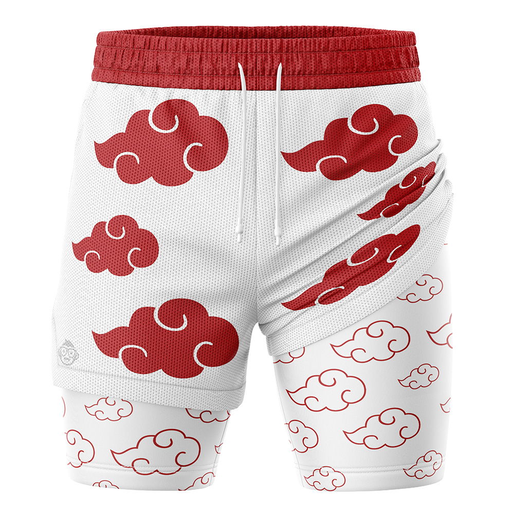 Akatsuki White 2-in-1 Performance Shorts