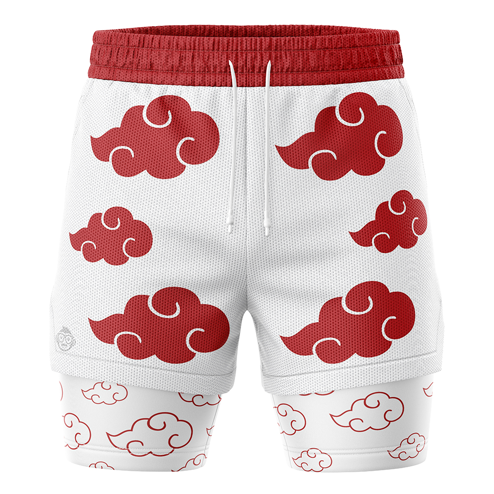 Akatsuki White 2-in-1 Performance Shorts