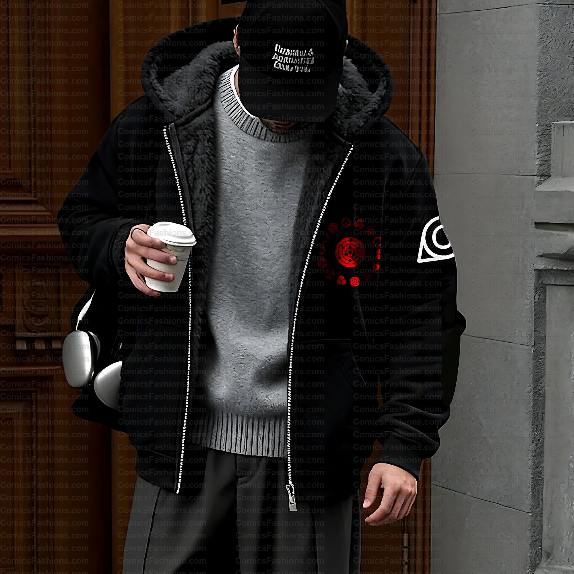 Unisex Graphic Streetwear Vintage Zipper Cardigan Plush Hoodie